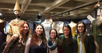 Members of the RSC Exhibitions team visit Costume at the National Theatre exhibition © APAC
