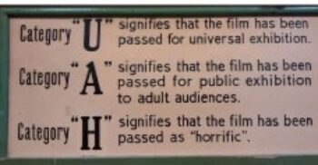 Film classifications sign