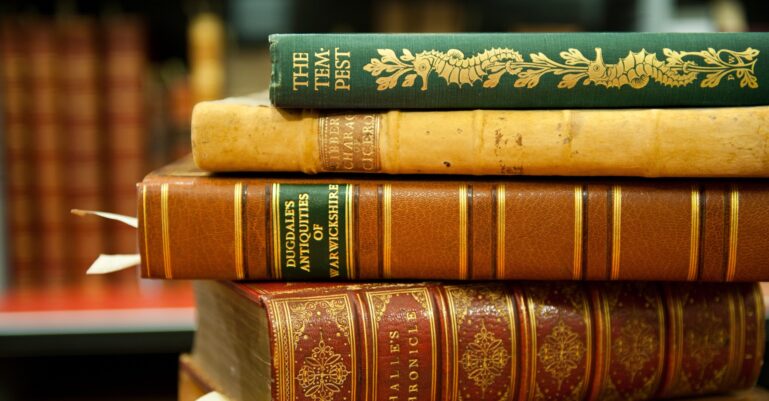Library books at the Shakespeare Birthplace Trust © SBT.